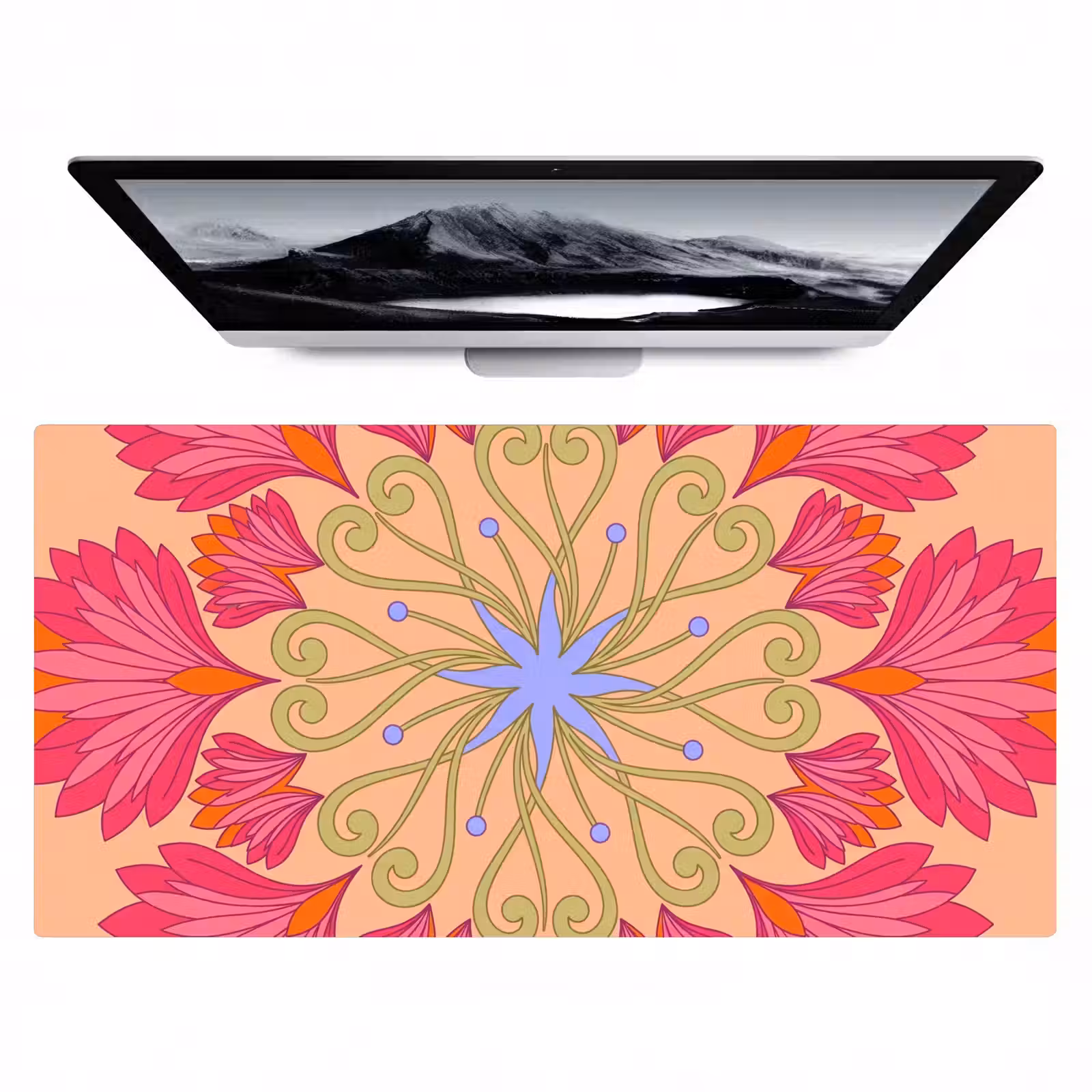 Bureau onderlegger - Bloemen - Patroon - Abstract - Roze - Decoratief — 1