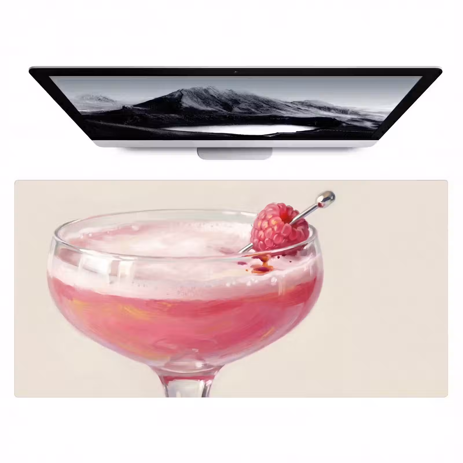 Bureau onderlegger - Cocktail - Framboos - Drank - Modern - Roze — 1