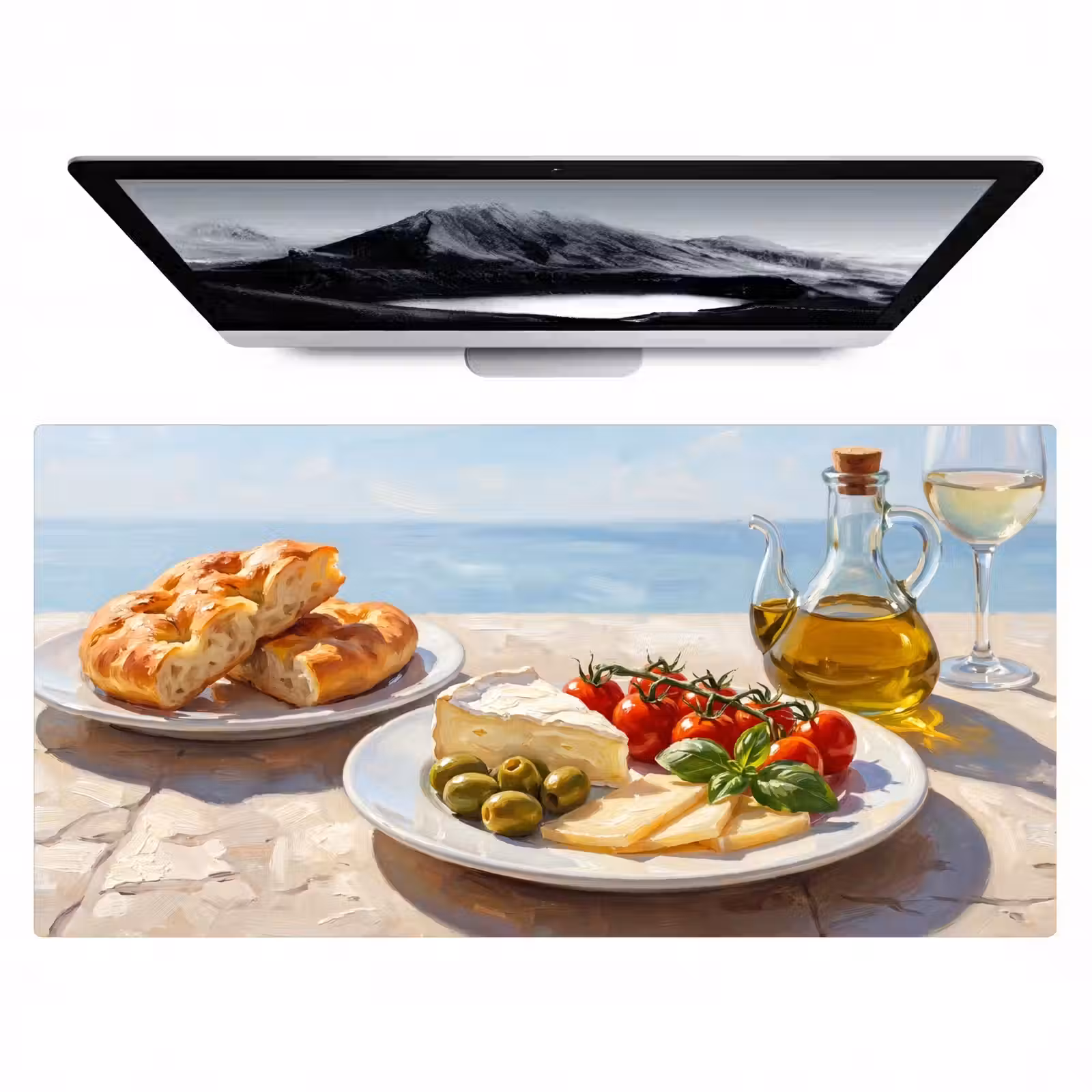 Bureau onderlegger - Eten - Middellandse Zee - Natuur - Geschilderd — 1