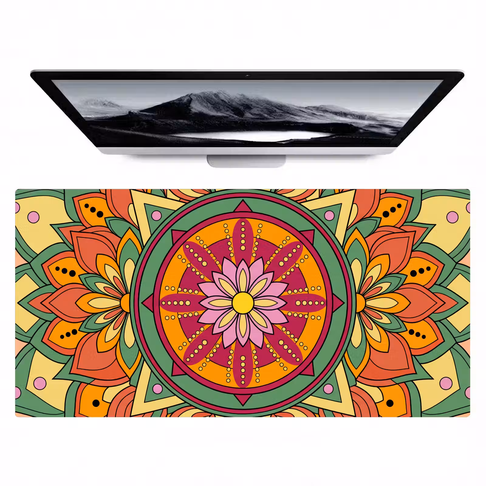 Bureau onderlegger - Mandala - Bloemen - Abstract - Kleurrijk — 1