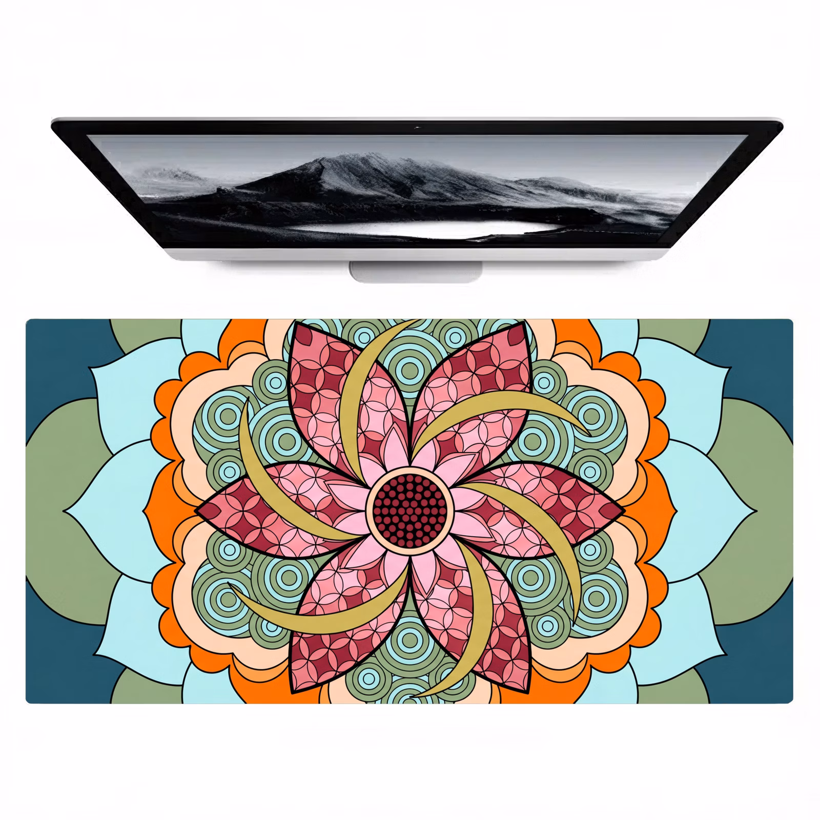 Bureau onderlegger - Mandala - Geometrisch - Kunst - Decoratief - Kleurrijk — 1