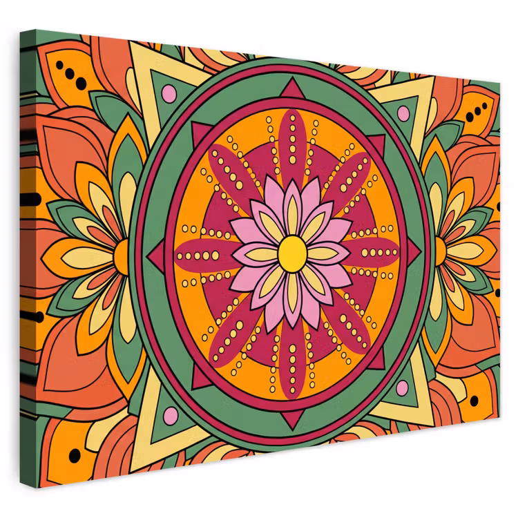 Buiten canvas - Mandala - Bloemen - Abstract - Kleurrijk — 1