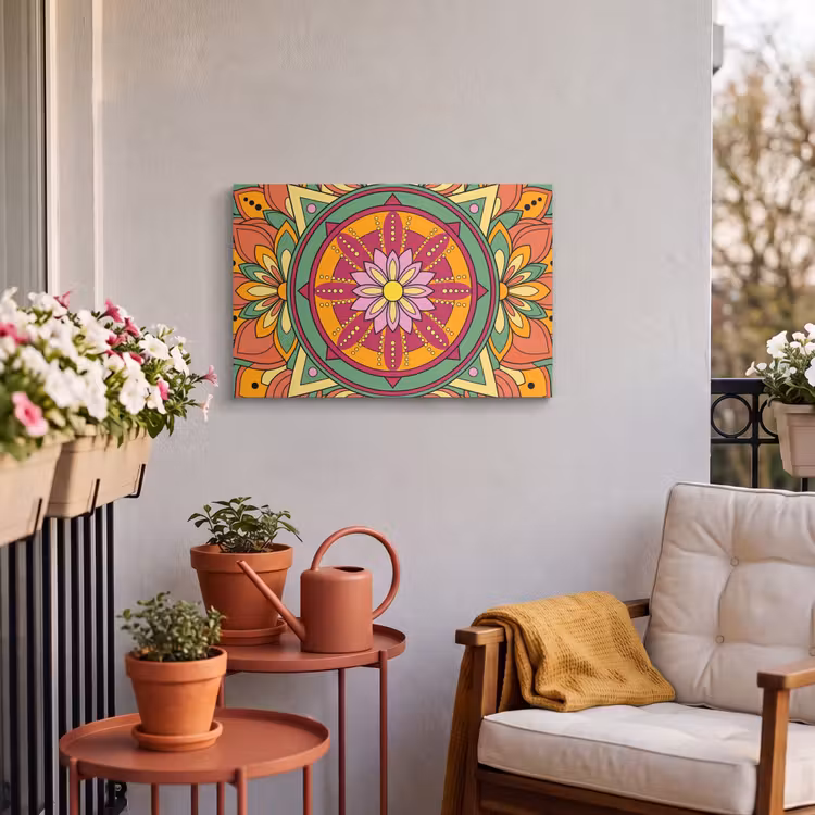Buiten canvas - Mandala - Bloemen - Abstract - Kleurrijk — 3