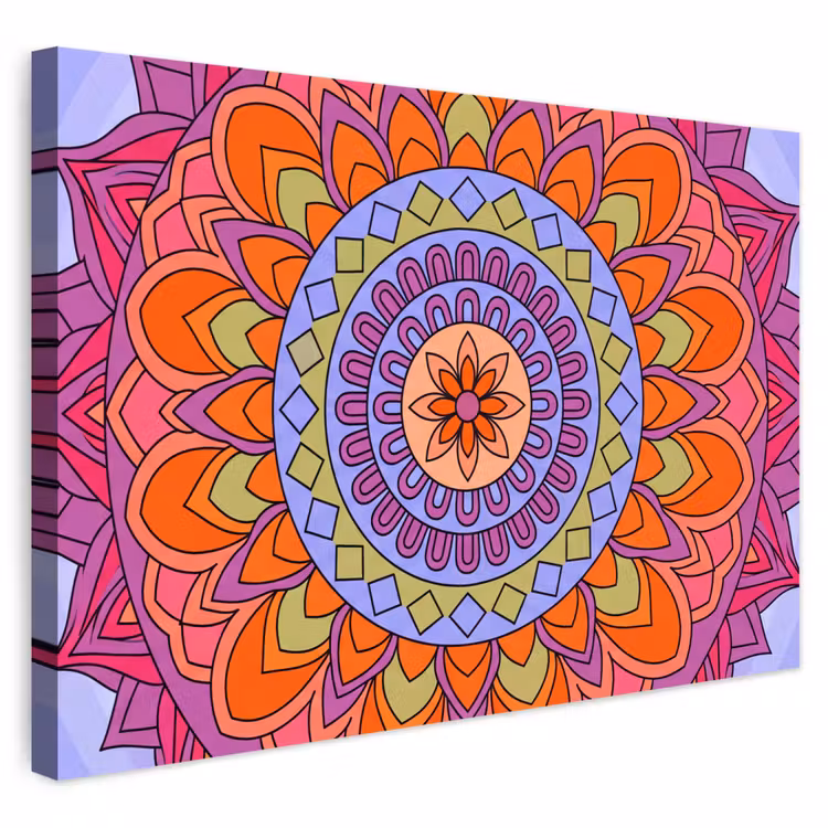 Buiten canvas - Mandala - Cirkel - Abstract - Kleurrijk - Patroon — 1