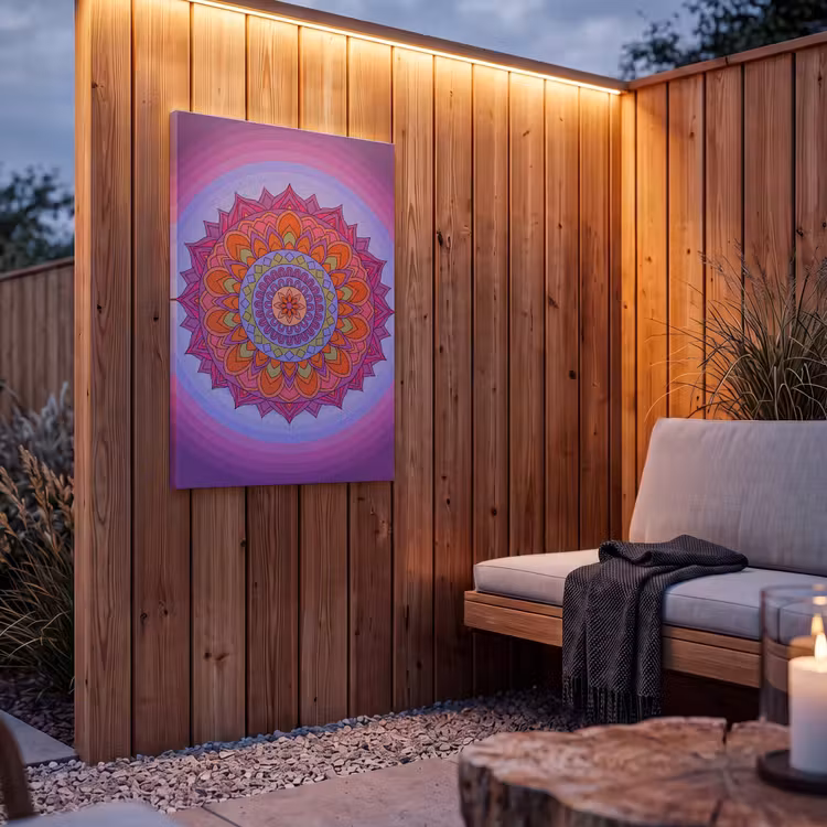 Buiten canvas - Mandala - Cirkel - Abstract - Kleurrijk - Patroon — 4