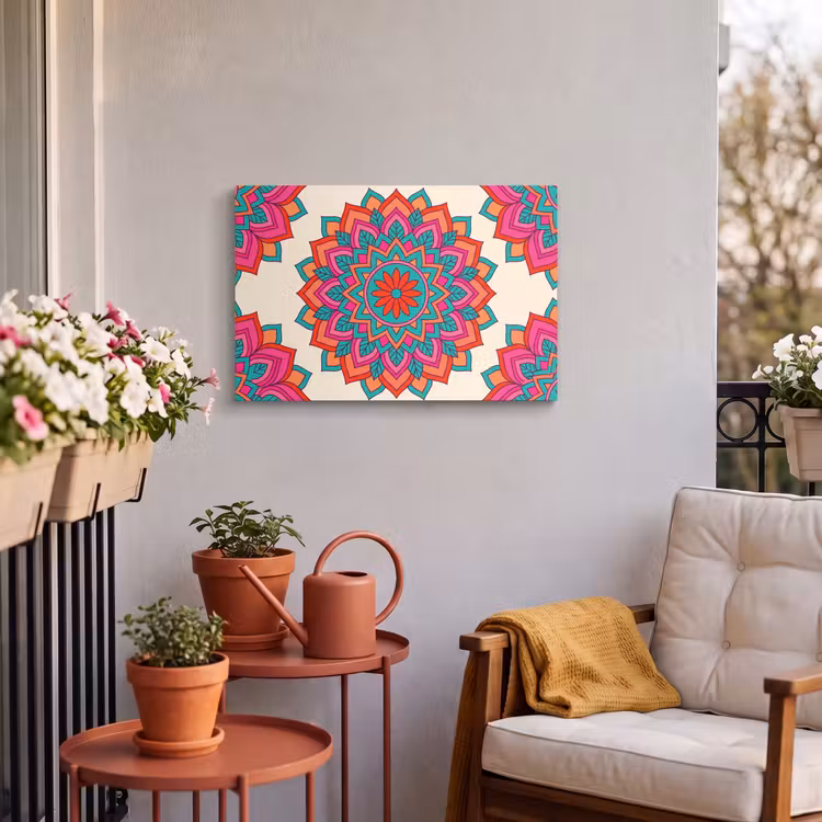 Buiten canvas - Mandala - Patroon - Abstract - Kleurrijk - Modern — 4