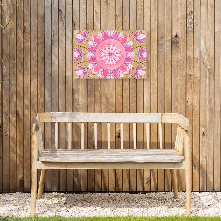 Buiten canvas - Mandala - Patroon - Kunst - Aquarel - Roze — 3