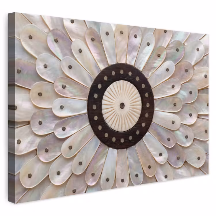 Buiten canvas - Parelmoer - Patroon - Decoratie - Ambacht - Wit — 1
