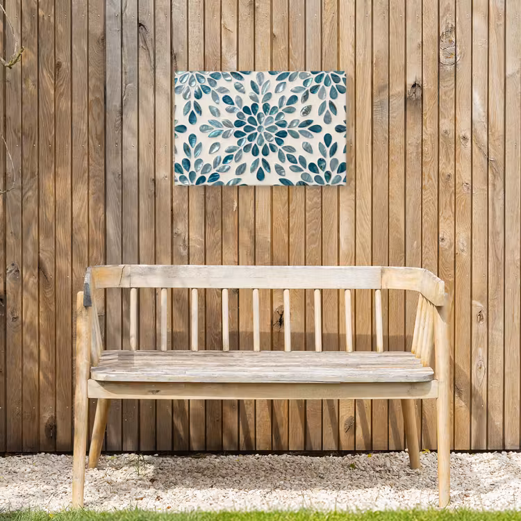 Buiten canvas - Patroon - Bladeren - Abstract - Modern - Turquoise — 3