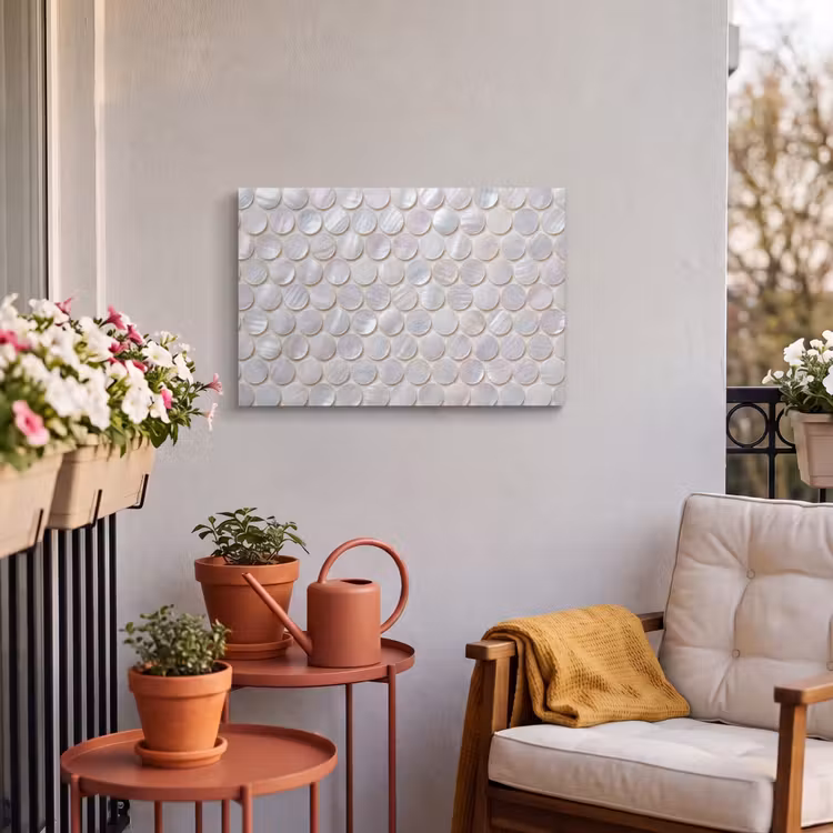 Buiten canvas - Patroon - Cirkels - Abstract - Modern - Wit — 4
