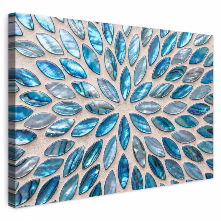 Buiten canvas - Patroon - Glans - Abstract - Blauw - Decoratie — 1