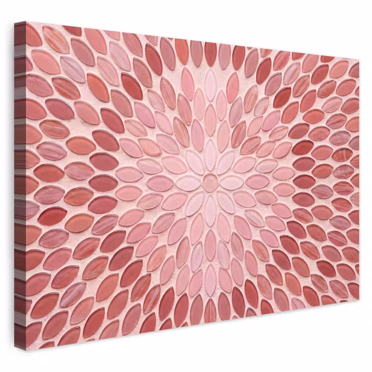 Buiten canvas - Patroon - Mozaïek - Ovaal - Abstract - Roze — 1