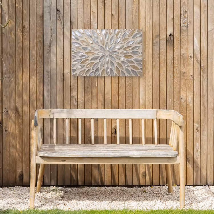 Buiten canvas - Patroon - Ovaal - Glanzend - Abstract - Beige — 3