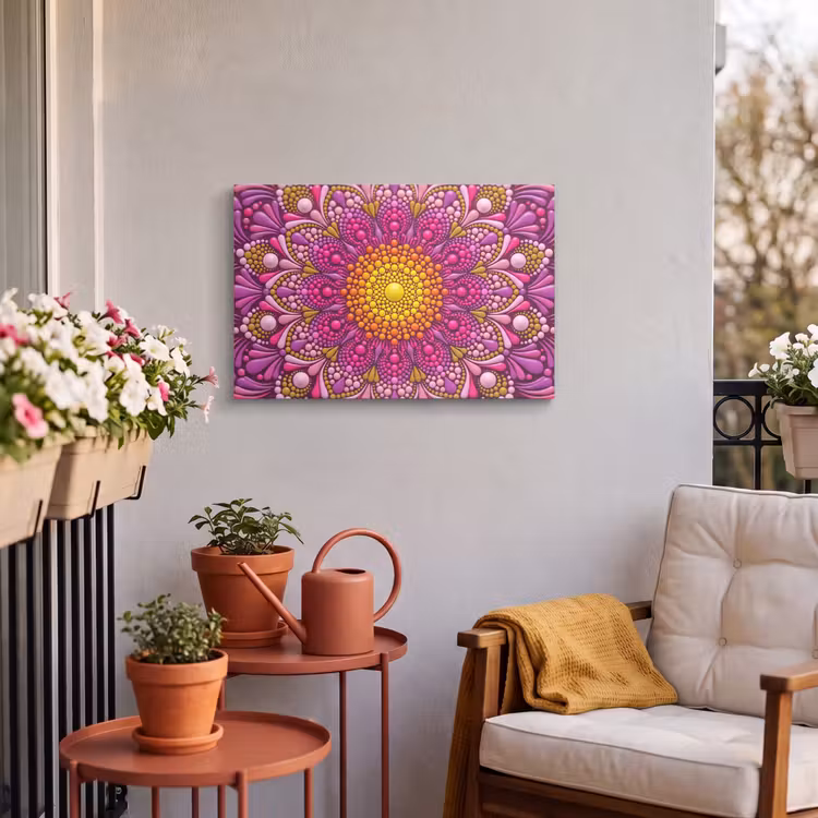 Buiten canvas - Patroon - Stippen - Abstract - Kleurrijk — 4