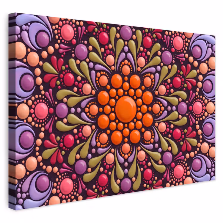 Buiten canvas - Patroon - Stippen - Abstract - Modern - Kleurrijk — 1