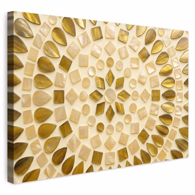 Buiten canvas - Patroon - Vormen - Mozaïek - Abstract - Goud — 1