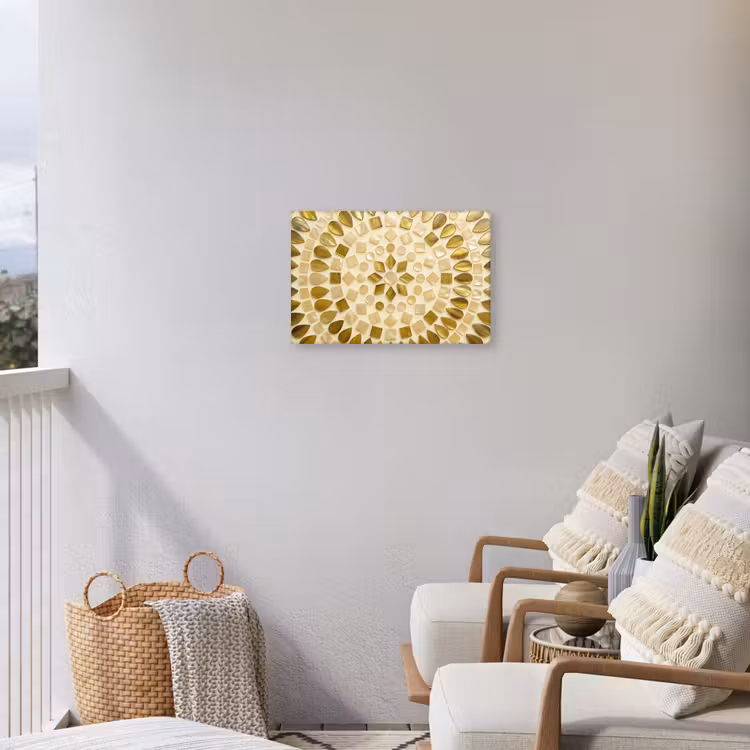 Buiten canvas - Patroon - Vormen - Mozaïek - Abstract - Goud — 4