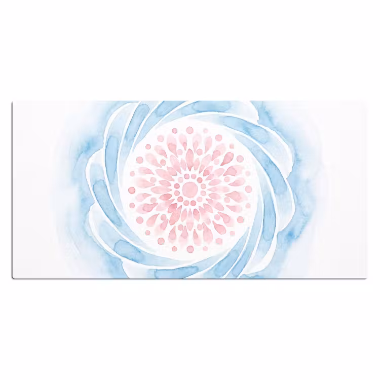 Bureau onderlegger - Abstract - Bloemvorm - Aquarel - Roze - Blauw — 2