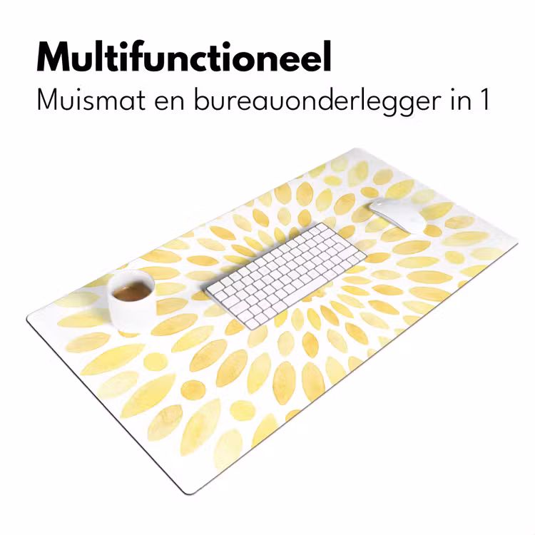 Bureau onderlegger - Abstract - Geometrisch - Stralend - Geel — 7