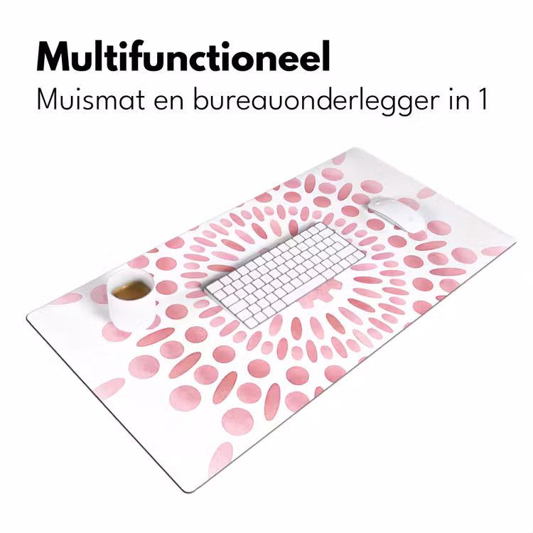 Bureau onderlegger - Abstract - Vormen - Patroon - Aquarel - Roze — 7