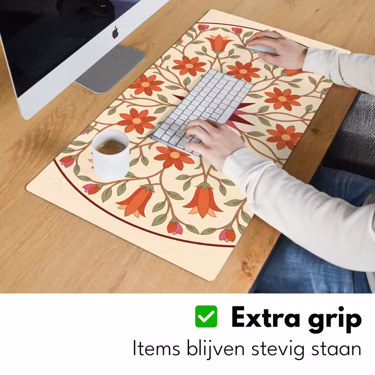 Bureau onderlegger - Bloemen - Mandala - Decoratief - Rood — 6