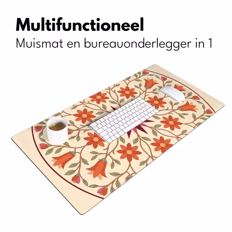 Bureau onderlegger - Bloemen - Mandala - Decoratief - Rood — 7