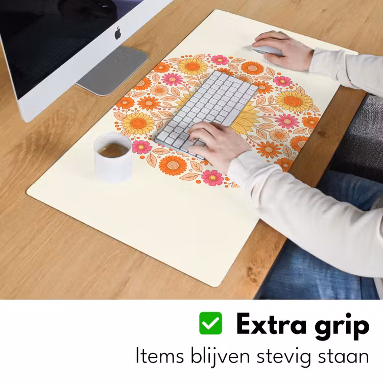 Bureau onderlegger - Bloemen - Mandala - Patroon - Kleurrijk — 6