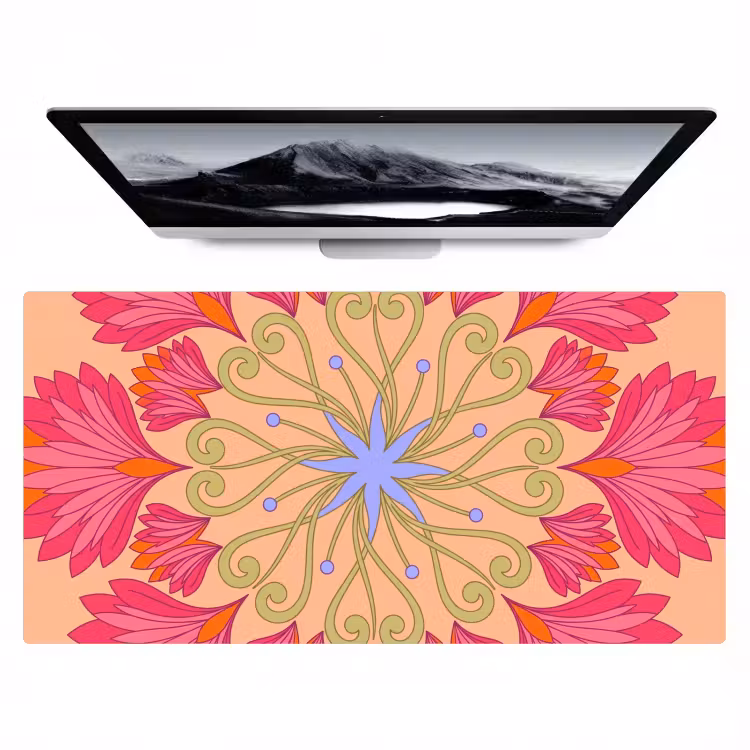 Bureau onderlegger - Bloemen - Patroon - Abstract - Roze - Decoratief — 1