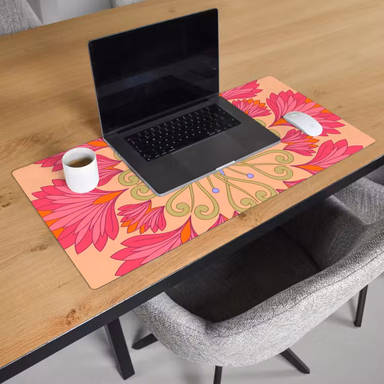 Bureau onderlegger - Bloemen - Patroon - Abstract - Roze - Decoratief — 3