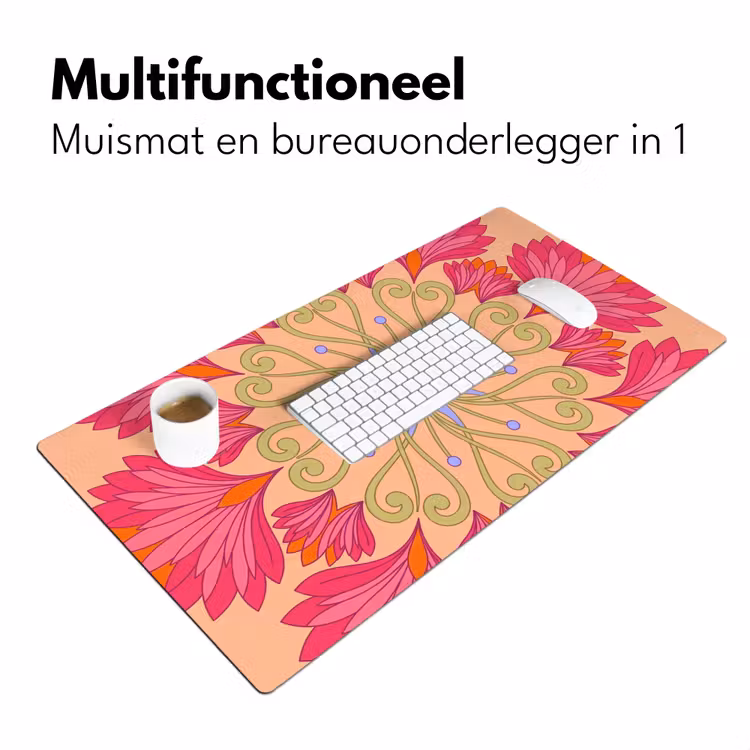 Bureau onderlegger - Bloemen - Patroon - Abstract - Roze - Decoratief — 7