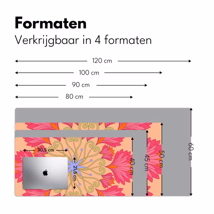 Bureau onderlegger - Bloemen - Patroon - Abstract - Roze - Decoratief — 8