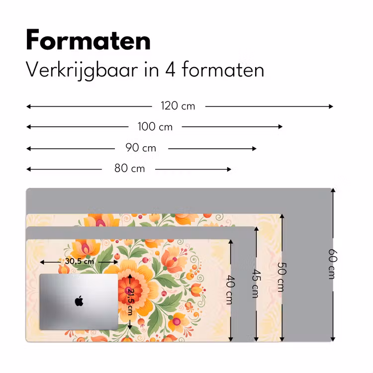 Bureau onderlegger - Bloemen - Patroon - Decoratief - Oranje — 8