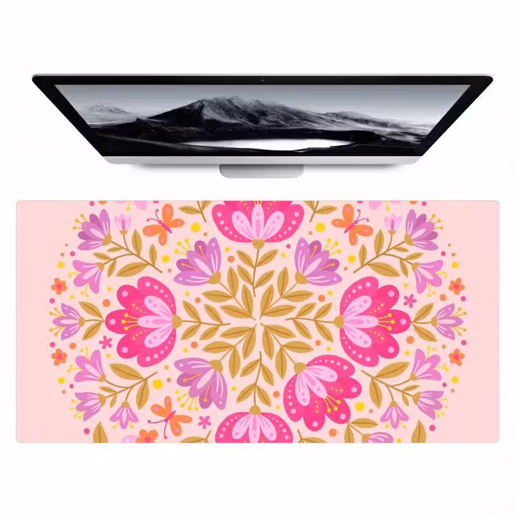 Bureau onderlegger - Bloemen - Patroon - Natuur - Abstract - Roze — 1