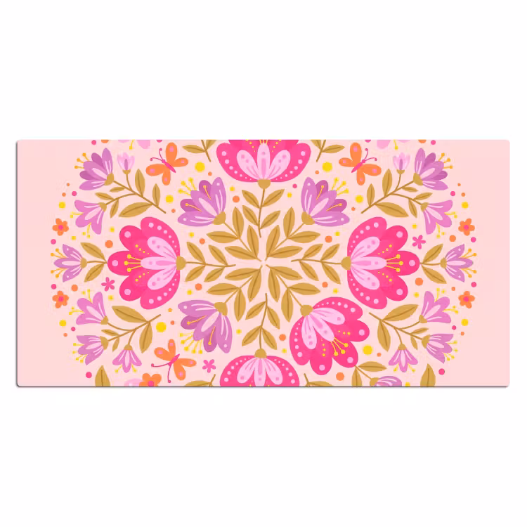 Bureau onderlegger - Bloemen - Patroon - Natuur - Abstract - Roze — 2