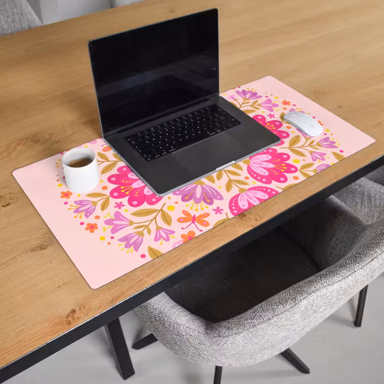 Bureau onderlegger - Bloemen - Patroon - Natuur - Abstract - Roze — 3