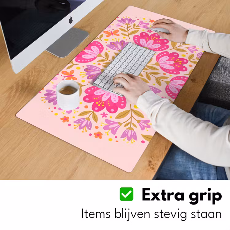 Bureau onderlegger - Bloemen - Patroon - Natuur - Abstract - Roze — 6