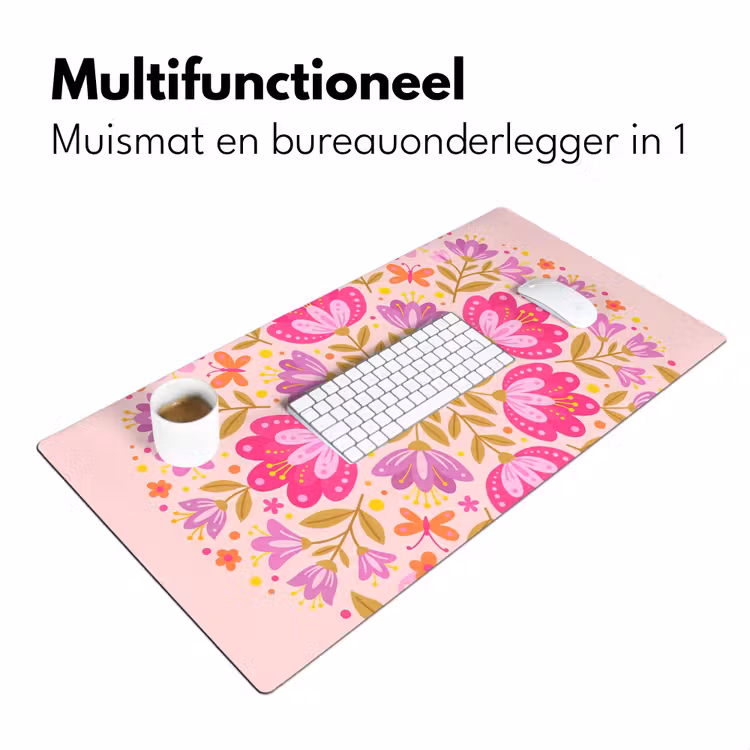 Bureau onderlegger - Bloemen - Patroon - Natuur - Abstract - Roze — 7