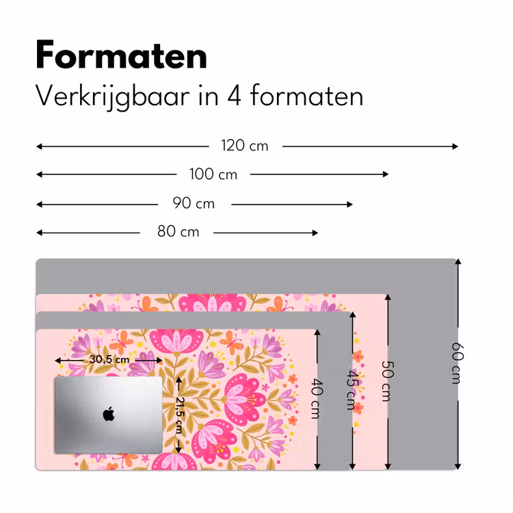 Bureau onderlegger - Bloemen - Patroon - Natuur - Abstract - Roze — 8