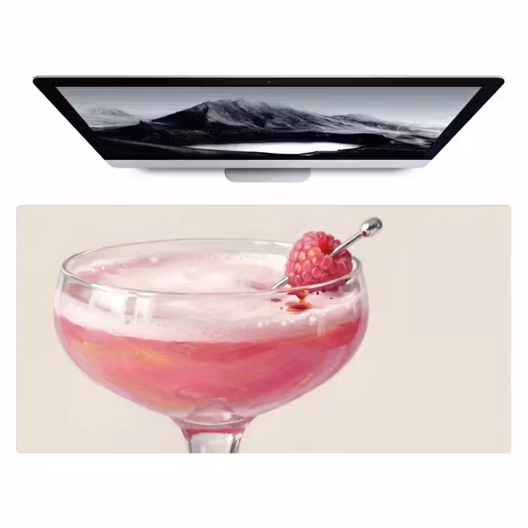 Bureau onderlegger - Cocktail - Framboos - Drank - Modern - Roze — 1