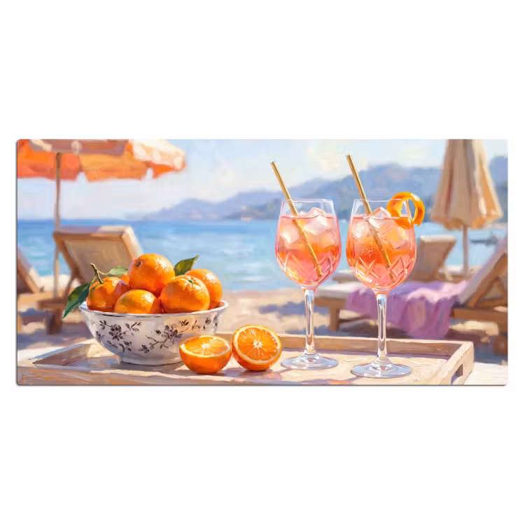 Bureau onderlegger - Drank - Glazen - Strand - Zomer - Oranje — 2