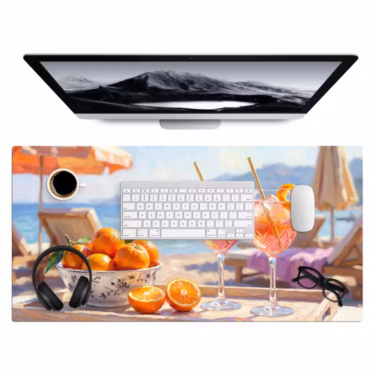 Bureau onderlegger - Drank - Glazen - Strand - Zomer - Oranje — 4
