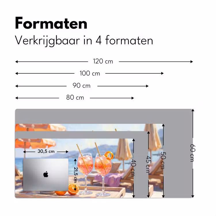 Bureau onderlegger - Drank - Glazen - Strand - Zomer - Oranje — 8