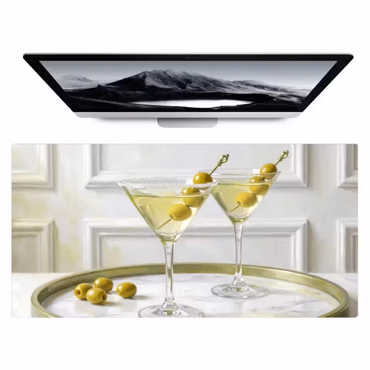 Bureau onderlegger - Drank - Martini - Olijven - Modern - Wit — 1