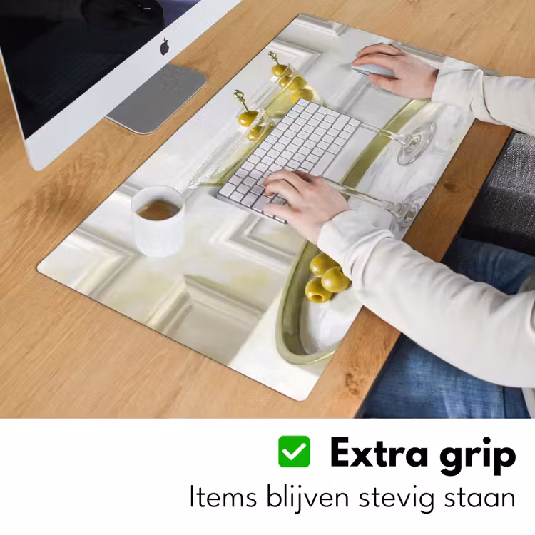 Bureau onderlegger - Drank - Martini - Olijven - Modern - Wit — 6