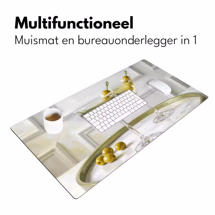 Bureau onderlegger - Drank - Martini - Olijven - Modern - Wit — 7