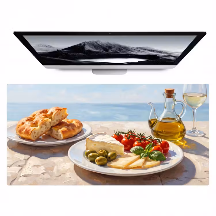Bureau onderlegger - Eten - Middellandse Zee - Natuur - Geschilderd — 1