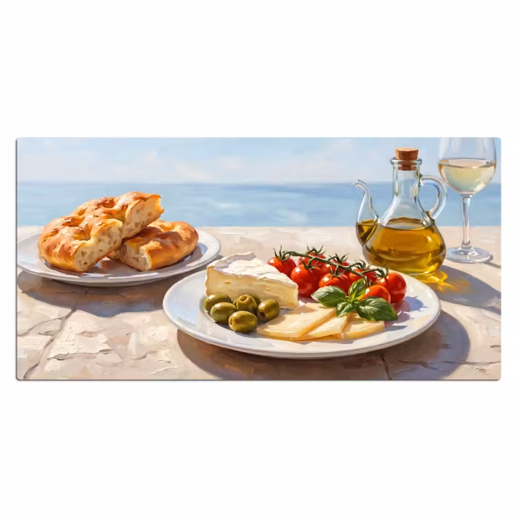 Bureau onderlegger - Eten - Middellandse Zee - Natuur - Geschilderd — 2