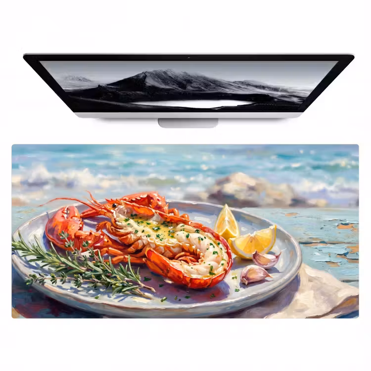 Bureau onderlegger - Eten - Zee - Kust - Modern - Blauw — 1