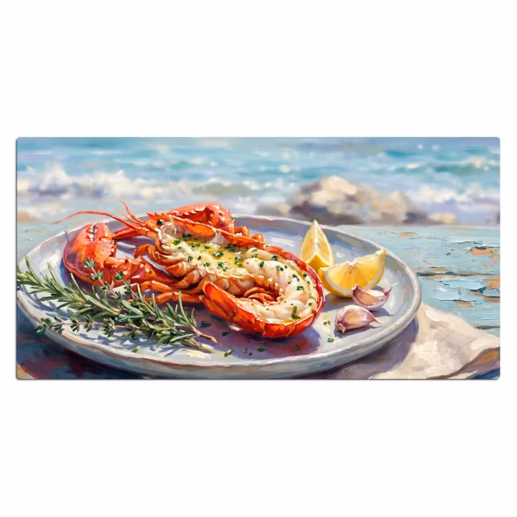 Bureau onderlegger - Eten - Zee - Kust - Modern - Blauw — 2