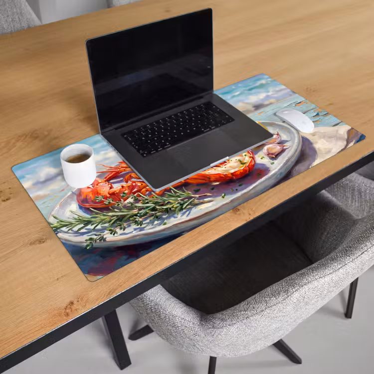 Bureau onderlegger - Eten - Zee - Kust - Modern - Blauw — 3